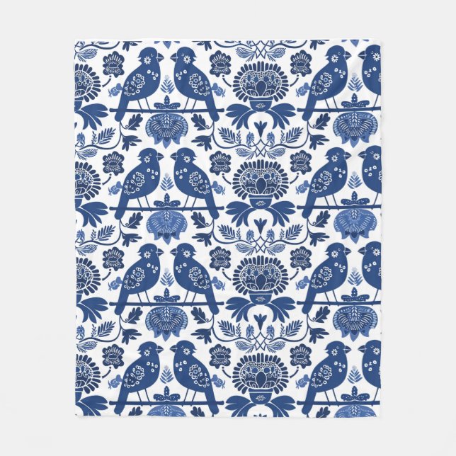 Manta Polar Patrón de arte folclórico finlandés (Anverso)