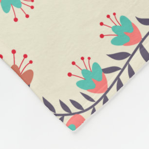 Manta Polar Patrón de arte folclórico y pájaro