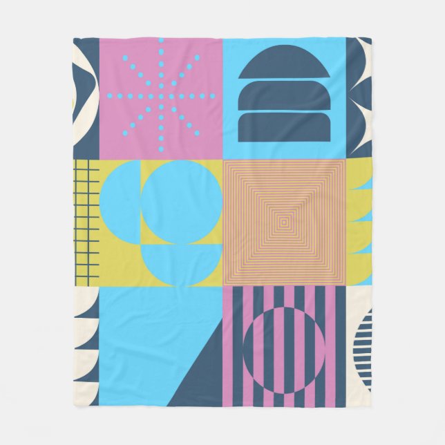 Manta Polar Patrón de arte neo-modernista hecho con g abstract (Anverso)