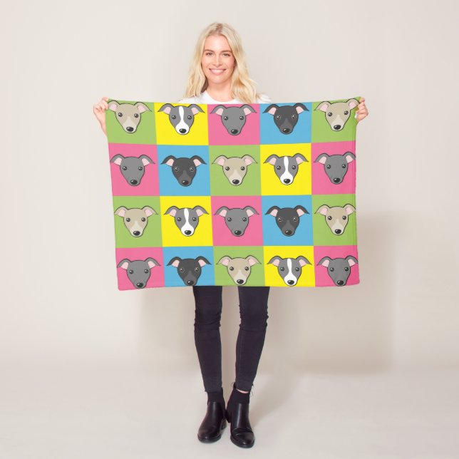 Manta Polar Patrón de arte pop personalizado italiano (In situ)