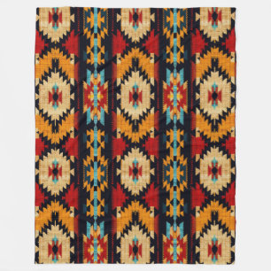 Manta Polar Patrón de arte tribal a rayas