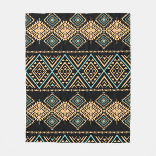 Manta Polar Patrón de arte tribal. Impresión geométrica étnica