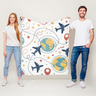 Manta Polar Patrón de aviación de viaje global (1)