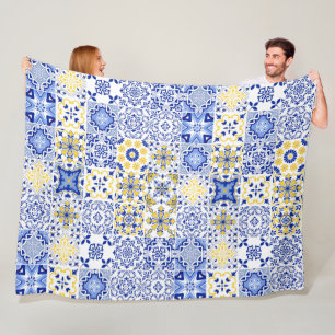 Manta Polar Patrón de azulejos portugueses 