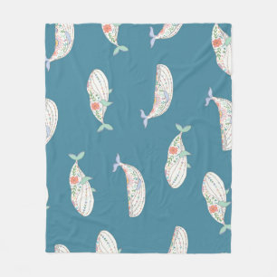 Manta Polar Patrón de ballenas escandinavas, animales marinos