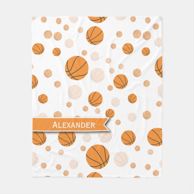 Manta Polar Patrón de baloncesto personalizado (Anverso)