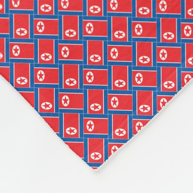 Manta Polar Patrón de bandera de Corea del Norte (Esquina)