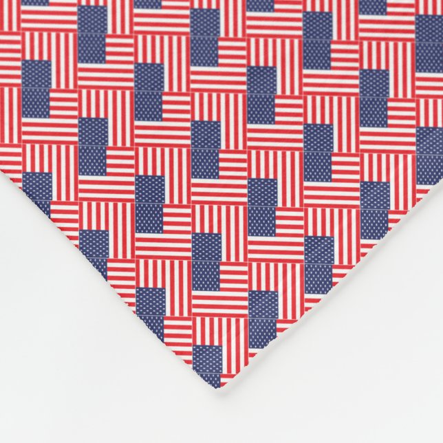 Manta Polar Patrón de bandera de Estados Unidos (Esquina)