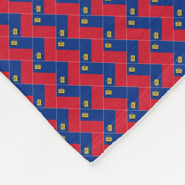 Manta Polar Patrón de bandera de Liechtenstein (Esquina)