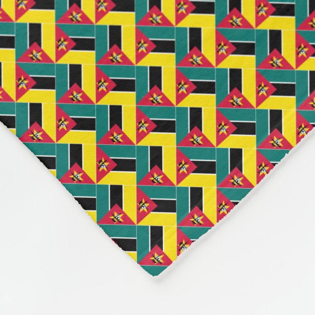 Manta Polar Patrón de bandera de Mozambique (Esquina)