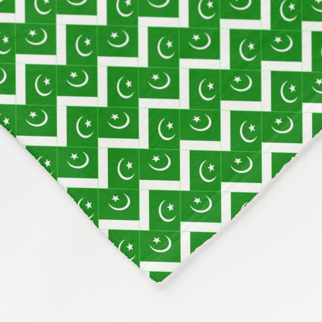 Manta Polar Patrón de bandera de Pakistán (Esquina)