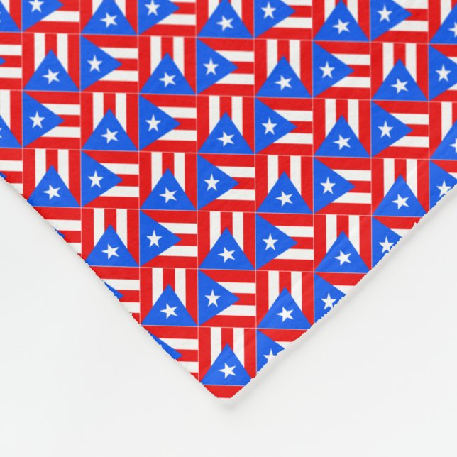 Manta Polar Patrón de bandera de Puerto Rico (Esquina)