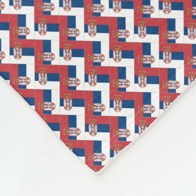 Manta Polar Patrón de bandera de Serbia (Esquina)