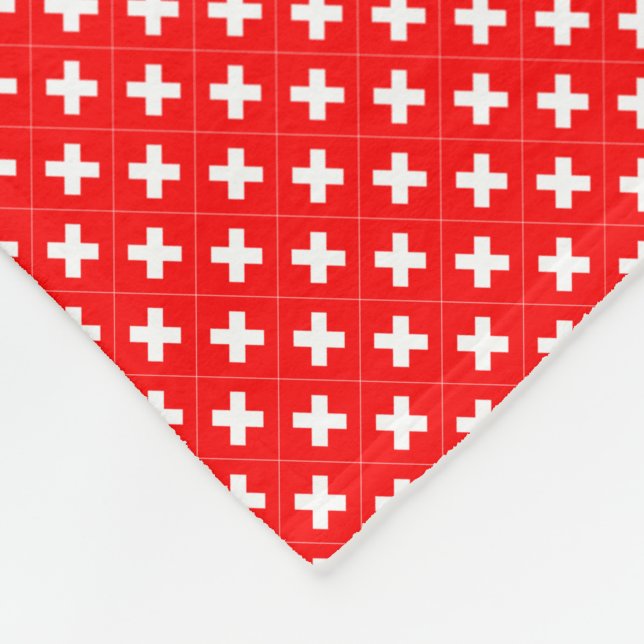 Manta Polar Patrón de bandera de Suiza de mosaico (Esquina)