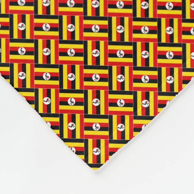 Manta Polar Patrón de bandera de Uganda (Esquina)