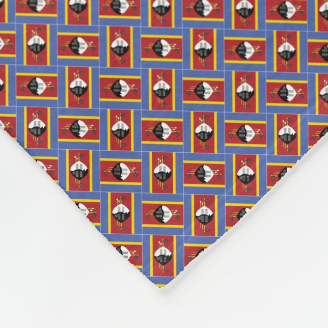 Manta Polar Patrón de bandera Eswatini de mosaico (Esquina)