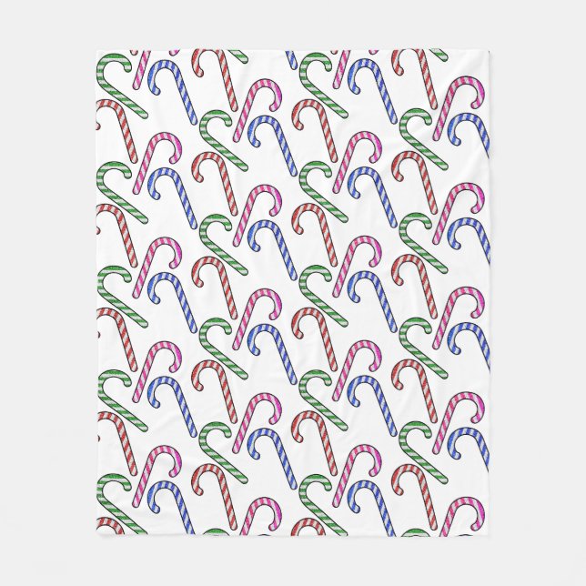 Manta Polar Patrón de bastón de purpurina (Anverso)