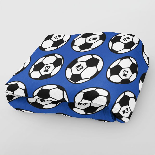 Manta Polar Patrón de bola de fútbol azul real personalizado (Subido por el creador)