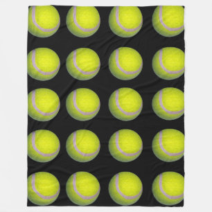 Manta Polar Patrón de bola de tenis negro amarillo,