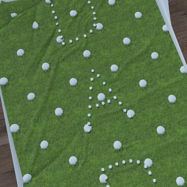 Manta Polar Patrón de bolas de golf Gran Funda Verde (A large blanket waiting for you to add your initials. Perfect gift for golfers!)