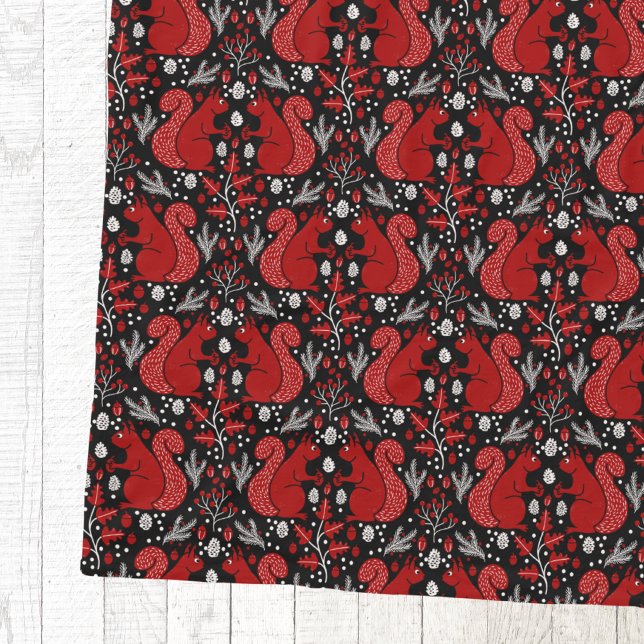 Manta Polar Patrón de bosque arbolado de ardilla (Red squirrel woodland forest nature pattern cozy fleece blanket)