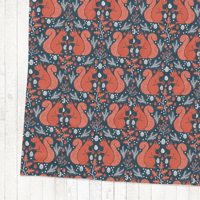 Manta Polar Patrón de bosque de ardillas (Red squirrel woodland forest nature pattern cozy fleece blanket)
