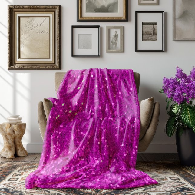 Manta Polar Patrón de brillo falso glamuroso rosa profundo (Subido por el creador)