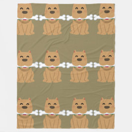 Manta Polar Patrón de cachorros y huesos