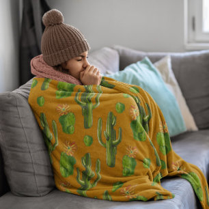 Manta Polar Patrón de Cactus salvaje