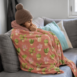 Manta Polar Patrón de Cactus salvaje