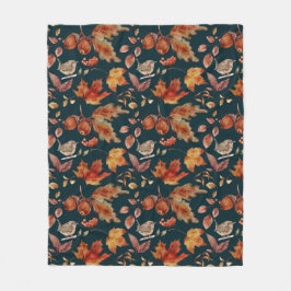 Manta Polar Patrón de caída otoñal de color de agua vintage