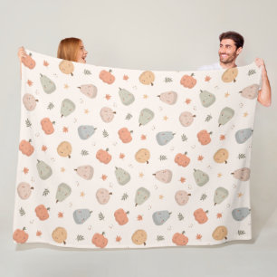 Manta Polar Patrón de calabaza cuta feliz - Funda de la flota