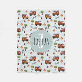 Manta Polar Patrón de camión de motor de bomberos de corte