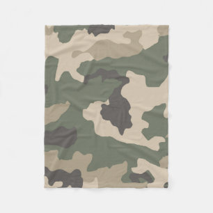 Manta Polar Patrón de Camo Verde