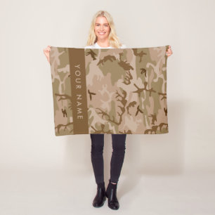 Manta Polar Patrón de Camuflaje del Desierto, Tu nombre, Perso