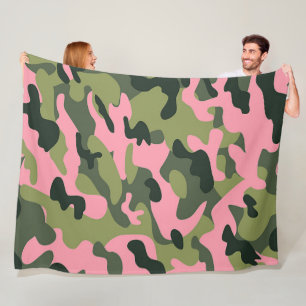 Manta Polar Patrón de camuflaje del ejército verde rosa del pa
