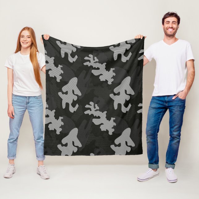 Manta Polar Patrón de camuflaje negro (In situ)