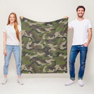 Manta Polar Patrón de camuflaje verde