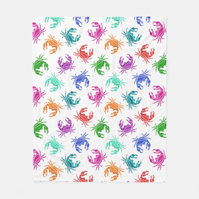 Manta Polar Patrón De Cangrejos (Anverso)