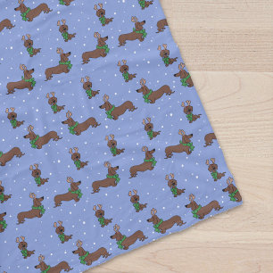 Manta Polar Patrón de canto de reno de Dachshund