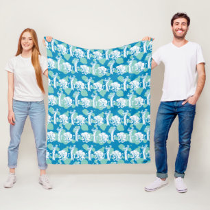 Manta Polar Patrón de caracteres azul de comadreja y baboon