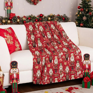 Manta Polar Patrón de cascanueces rojos Navidad