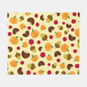Manta Polar Patrón de castaño de calabaza de piel beige
