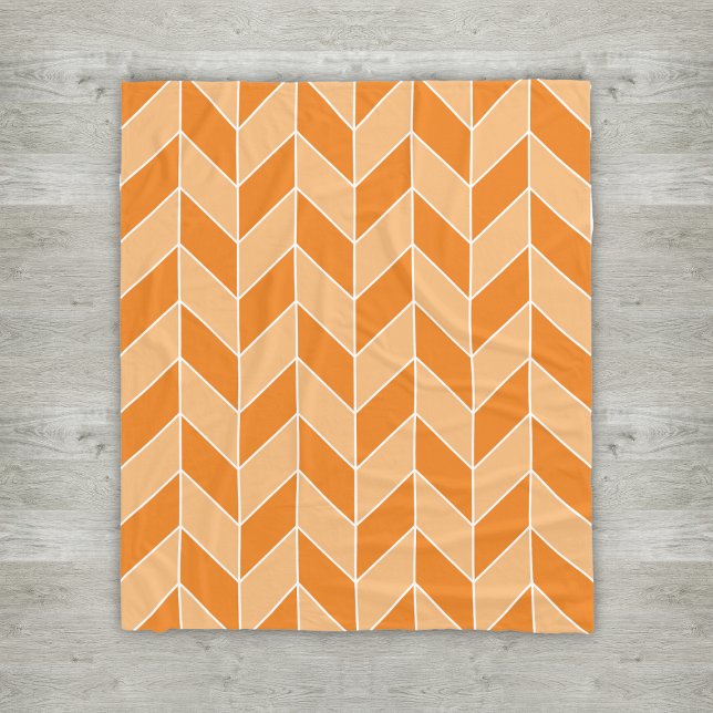 Manta Polar Patrón de cheurón de herringbone de Naranja modern (Subido por el creador)