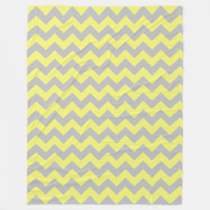 Manta Polar Patrón de Chevron amarillo gris suave