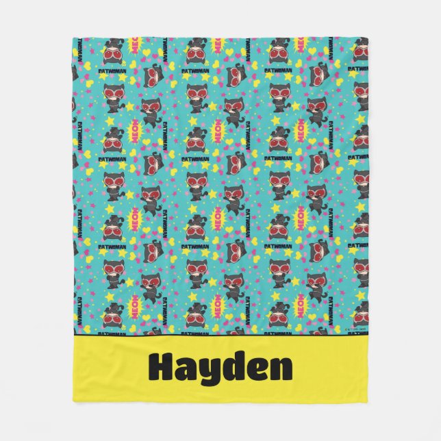 Manta Polar Patrón de Chibi Catwoman (Anverso)