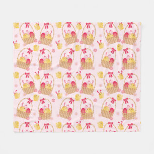 Manta Polar Patrón de chicles de Pascua rosa