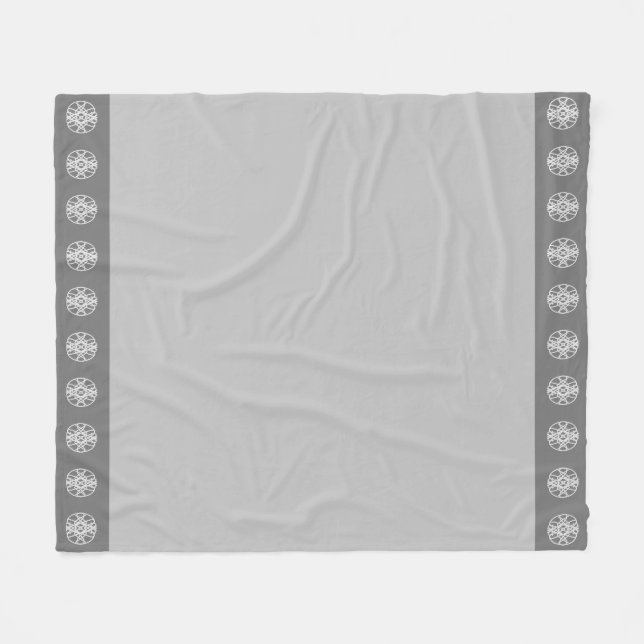 Manta Polar Patrón de círculo gris plateado moderno (Frente (Horizontal))