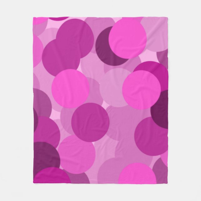 Manta Polar Patrón de círculo rosado superficial (Anverso)