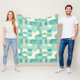 Manta Polar Patrón de círculos beige verde azul menta taupe